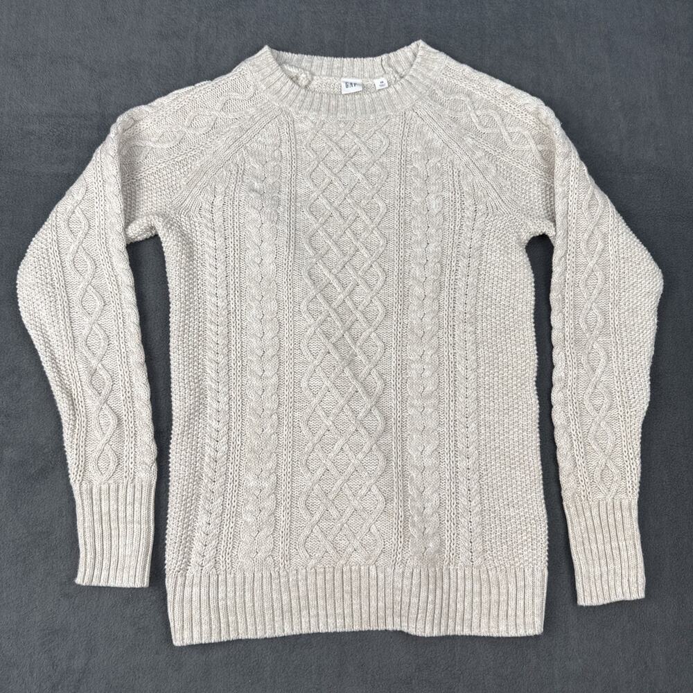GAP Womens Beautiful Beige Long Sleeve Jumper Size XSmall Cable Knit Pattern